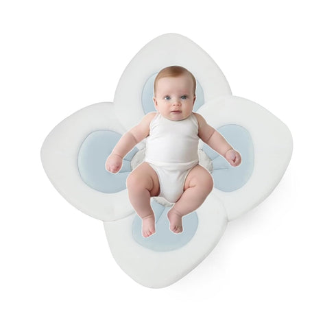 PandaEar Soft Flower Petals Baby Bath Pad - Essential Shower Gift for Infants (Blue)