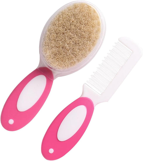 PERSELOSO 2pcs Newborn Hair Brush Set Hairbrush Boy Girl Comb Kit Care Comb