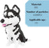 Mini Dog Building Blocks Pet Building Toy Bricks Micro Mini Blocks 3D Puzzle Building Blocks Set Toys Gifts for Kids or Adult Husky(Big) 1900PCS