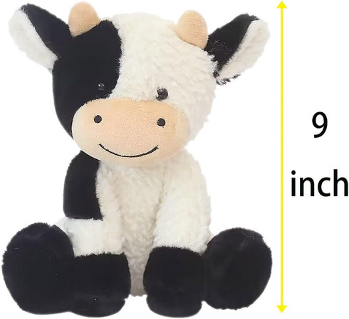 Cow Stuffed Animal - Cute 9 Inch Plush Doll Toy Gift for Girls and Boys, Christmas (Cow Sitting)