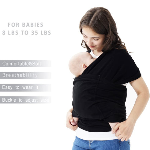 40 lbs Baby wrap Carrier,Softness Organic Cotton,Breathable Adjustable Strap Baby Hold Carrier for Newborn Up