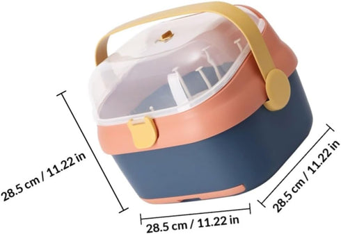 Toyvian Bottle Drying Rack with Cover Large Pink Blue Multifunctional Draining Storage Case for Breastfeeding Supplies