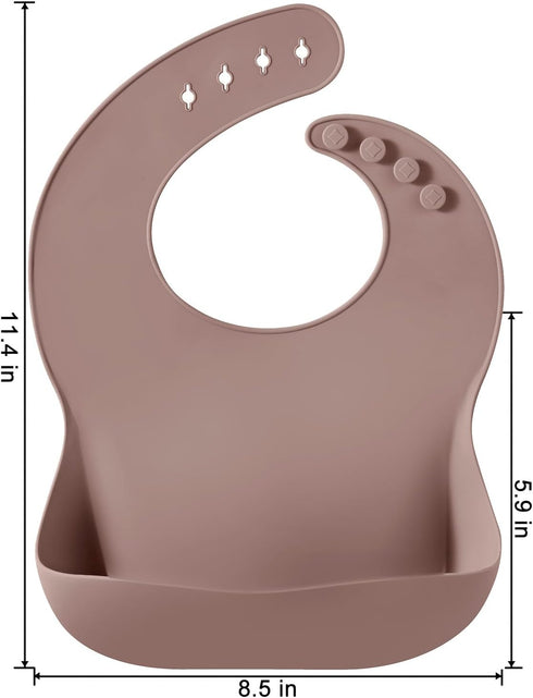 3 Pack PandaEar Silicone Bibs for Babies - Waterproof, BPA Free, Soft Durable Bibs for eating with Pocket Food Catcher