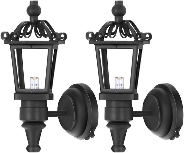 TOYANDONA 2pcs Dollhouse LED Wall Sconces 1: 12 Scale Wall Lamp Simulation