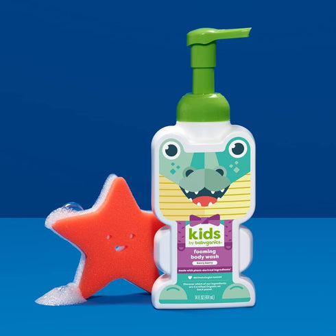 14 Oz (Pack 2) Babyganics Foaming Body Wash, Berry Berry, Tear-Free, Fl