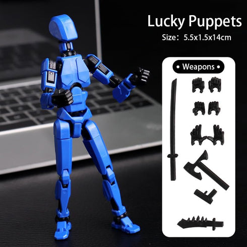 Feetcant 13 Figure,2026 13 Figures,3D Boys(Blue-1pc) Titan Action New Lucky Robot Action Printed Action Figures