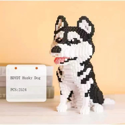 Set (2524 14 BDYDT Dog Husky Micro Building Blocks Pieces) Gift for Adults and Kids Ages Years and Up
