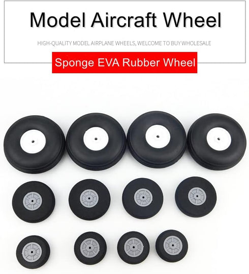 Fielect 1.5 inch Super Light Sponge Tire and Wheel Sets for RC Model Airplane and Car, PU Sponge Tire