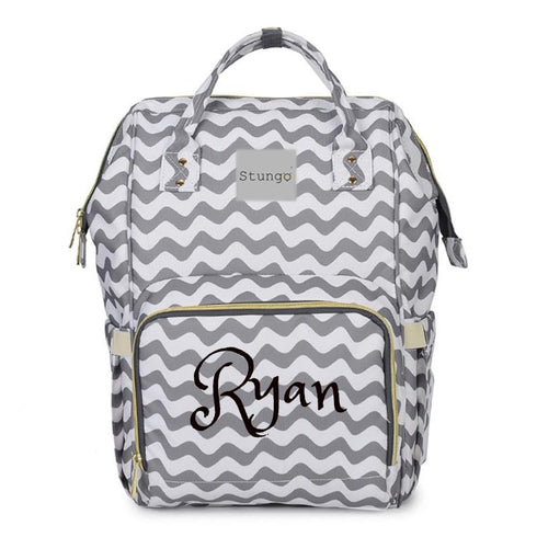 Personalized Large Diaper Bag Knapsack/Tote Bag/Backpack -Custom Monogram Embroidered for Infant/Baby Bag/