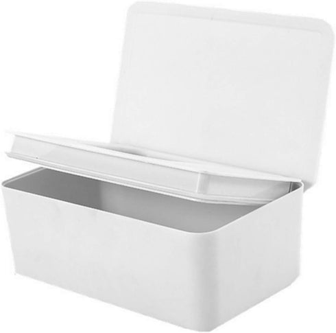 DEF Wipes Dispenser - Polypropylene Baby Wipes Case, Keeps Wet Tissue Fresh, Easy Open and Close, Non-Slip (White)