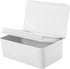 DEF Wipes Dispenser - Polypropylene Baby Wipes Case, Keeps Wet Tissue Fresh, Easy Open and Close, Non-Slip (White)