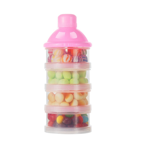 Accmor On The Go Formula Dispenser, 4 Compartments Stackable Container for Baby Milk Powder (BPA Free)