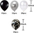 Black Agate Party Balloons Set - 12 Inch Black White Metallic Silver Balloons for Birthday, Wedding, Baby Shower