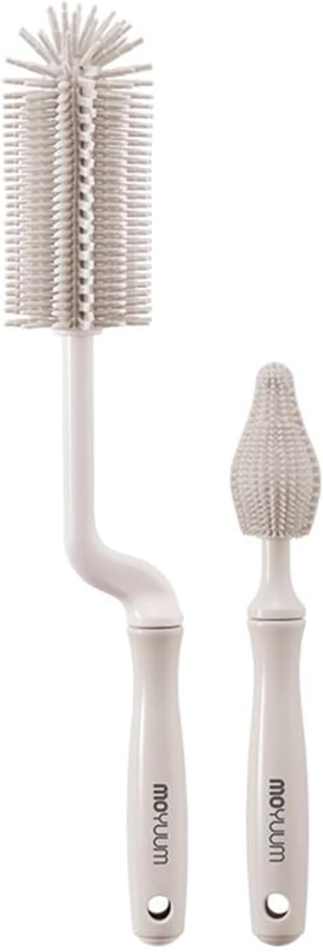 Moyuum Silicone Baby Bottle and Nipple Brush Set | Made in Korea,