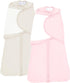 2-Pack 0.5 TOG Newborn Sleep Sack, All-in-One Swaddle Wrap with Silent Velcro