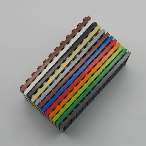 Classic Bulk Plates, 10 Piece Set, 6x12 Flat Beige Plates, Compatible with Lego Parts