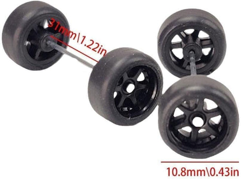 Alloy 1:64 Wheels Tires, Rubber Scale Alloy Wheels with Rubber Tires, Model Alloy and Accessories