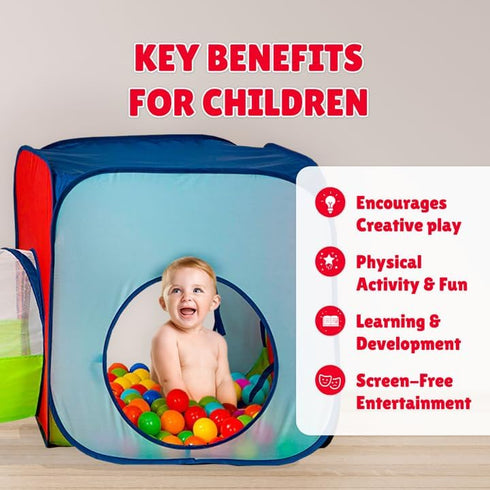 Kiddey Tunnel and Ball Pit Play Tent, 3pc Pop Up Toddler Gym Tunnels with Tents for Kids, Indoor Outdoor Gift
