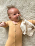 15"x15" Ali+Oli Security Blanket for Baby Teddy Bear Pacifier Holder, Soft Muslin Cuddle Blanket with Lead-Free Snap