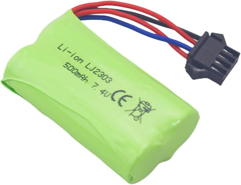 2PCS 7.4V 500mah SM-4P Plug Charging Battery - USB Charging Cable for EC16 DE85 RC Toy Car Model