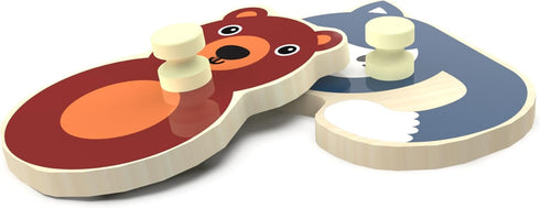 Puzzles for Toddlers 2-4, Wooden Peg Puzzle for Preschool Kids, Number Learning Baby Board Toys, 1 2 3 Shape Knob Puzzle
