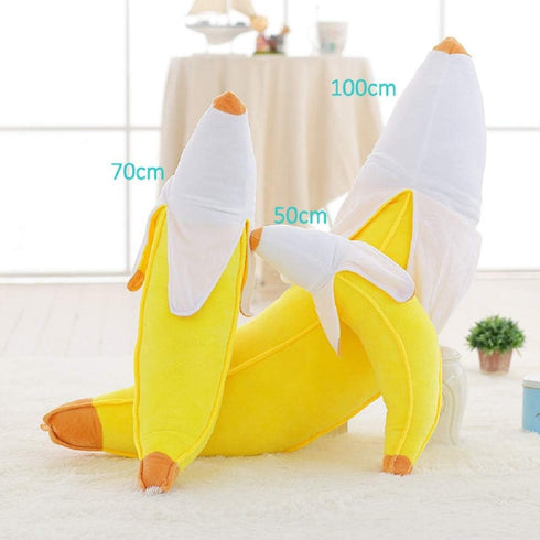 Banana Plush Pillow, Soft Food Plushie Hugging Pillow, Gift for Birthday, Valentine, Christmas (19.6 inches)