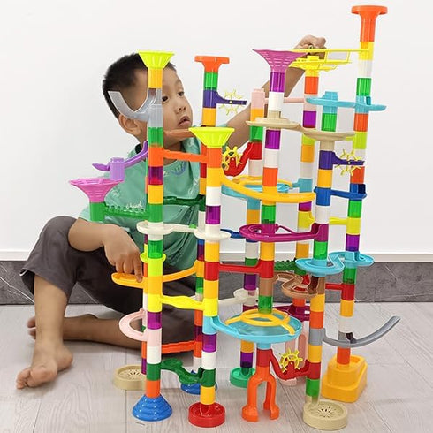 dspitwod 200Pcs Set 30pcs run-200) Marble Run - Maze Game Construction Building Toy, Race Track with Glow in Dark