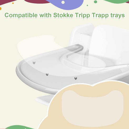 Lyreh Suction Solver Stickers for Stokke Tripp Trapp Tray, Peanut Shape Tray Suction Sticker Adhesive Placemat for High