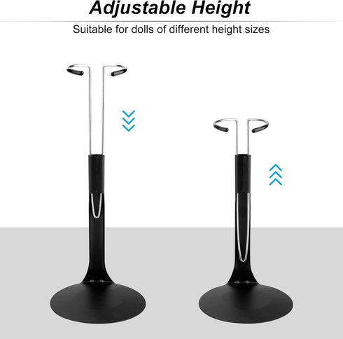 HMIEPRS 10 1/6 8" 12" Pcs Doll Stand Adjustable Doll Display Stand, Action Figure Stand Holder Scale Dolls Support