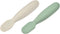 BEABA Set of 2 Silicone Pre-Spoons for Babies 4-8 Months, Ultra-Soft Silicone Spoons for Self Feeding, Sage/Grey