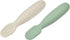 BEABA Set of 2 Silicone Pre-Spoons for Babies 4-8 Months, Ultra-Soft Silicone Spoons for Self Feeding, Sage/Grey