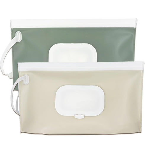 eoscasely Wipe Dispenser,2-Pack Portable Refillable Wipe Container,Reusable Travel Baby Wipes Dispenser, Waterproof and