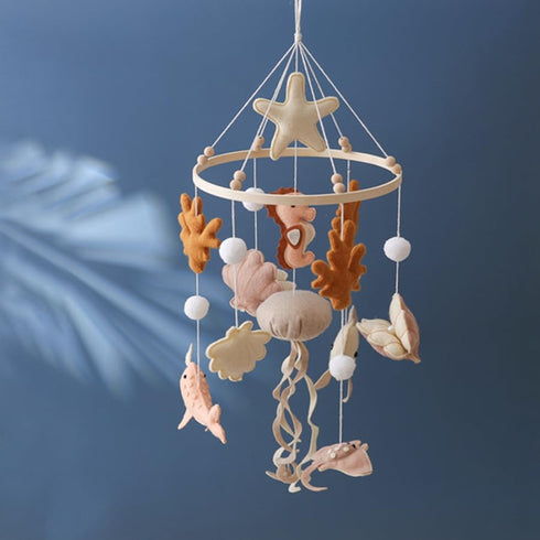 GOODMOM Ocean Themed Baby Crib Bell - Felt Sensory Toy for Visual & Auditory Development, Calming Nursery Decor