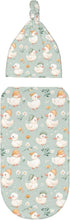 Nanyizly Set 0-6m Cute Little Duck Flowers Newborns Beanie Swaddle Blanket Baby Receiving Blankets for Infant Boy Girl