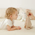 insular Bunny Lovey Blanket - Organic Cotton Muslin Security Blanket for Babies, 2 Pcs Set (Khaki & Pink)