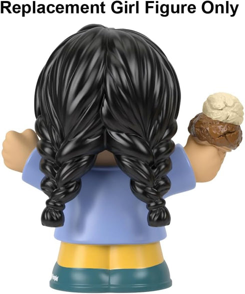 Fisher-Price Replacement Part Little-People Playset - HHR46 ~ Girl with Black Hair Carrying Ice Cream Cone