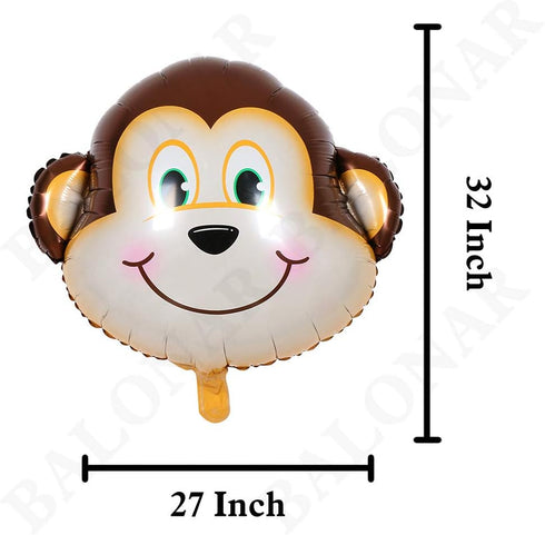 BALONAR 5pcs Animal Balloons for Child Birthday Party Supplies - 32 Inch Tiger Lion Zebra Monkey Giraffe, Cute Baby
