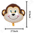 BALONAR 5pcs Animal Balloons for Child Birthday Party Supplies - 32 Inch Tiger Lion Zebra Monkey Giraffe, Cute Baby