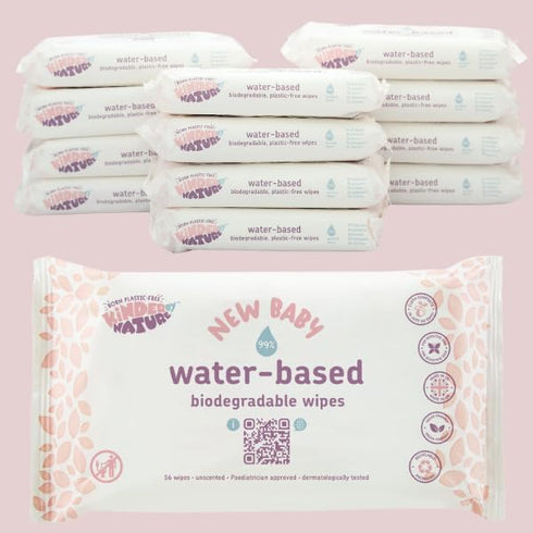 56 Count 12 packs) Jackson Reece Kinder by Nature Water-Based Baby Wipes - (Case