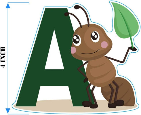 DEKOSH Animal Alphabet Kids Wall Decals - Peel & Stick Educational Stickers for Playroom Classroom