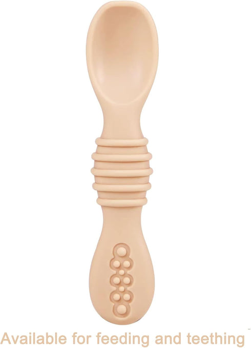 PandaEar 7 Pack Baby Led Weaning Spoons, Silicone Self Feeding Utensils for Toddlers