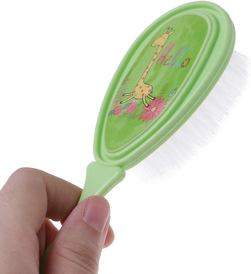 Junlinto 1 Set Baby Comb Brush Nursing Supplies Bathing Washing Hair Soft Bristle Round Tip Safe Head Massage