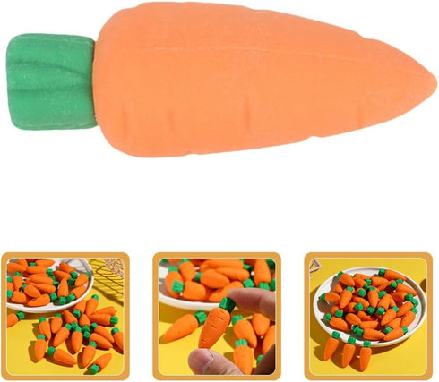 Abaodam 50 Pcs Mini Carrot Erasers Miniature Vegetables for Kids Easter Party Favors