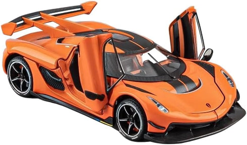 Toy Cars Model Koenigsegg Jesko, 1/24 Orange Alloy Die-cast Vehicle with Sound and Light