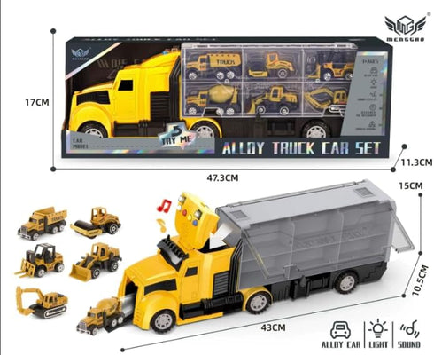 EoinMarie Set Set 3 4 5 6 3-4 3-9 Construction Toy Trucks with Carrier Truck, Play Vehicles for Years Old Boys Kids