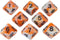 Orange and White D10 Dice Set - 8 Dice - 'Troll Slayer'