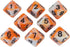 Orange and White D10 Dice Set - 8 Dice - 'Troll Slayer'