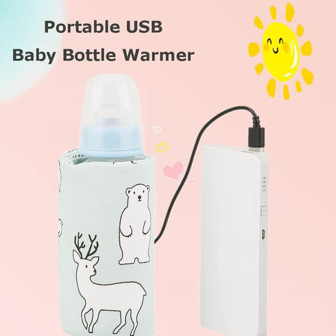 Portable Bottle Keep Warm, USB Travel Milk Heat Keeper, Baby Bottle Keep Warmer for Car Tavel, Storage Cover Insulation