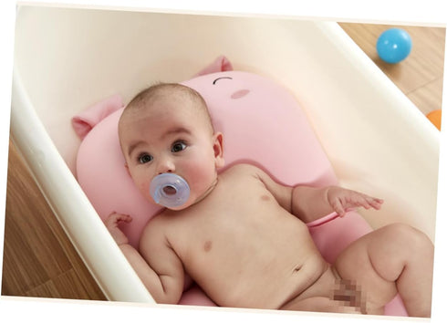 Foldable Pig-Shaped Non-Slip Infant Bathtub Cushion for Newborns