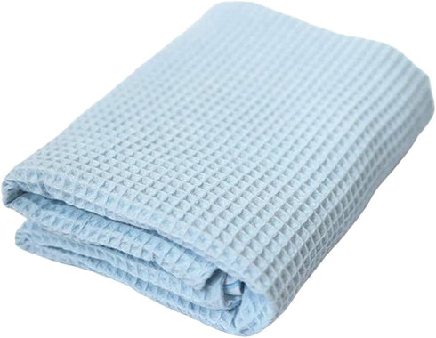 Soft & Cozy Baby Waffle Blanket, Lightweight Nursery Blankets for Boys Girls, Blue Swaddle Toddler Throw